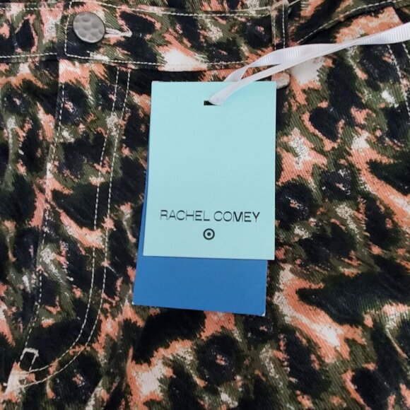 Rachel Comey Olive Crayon Leopard Print Ankle Pants Size 14 100% Cotton - Picture 11 of 11